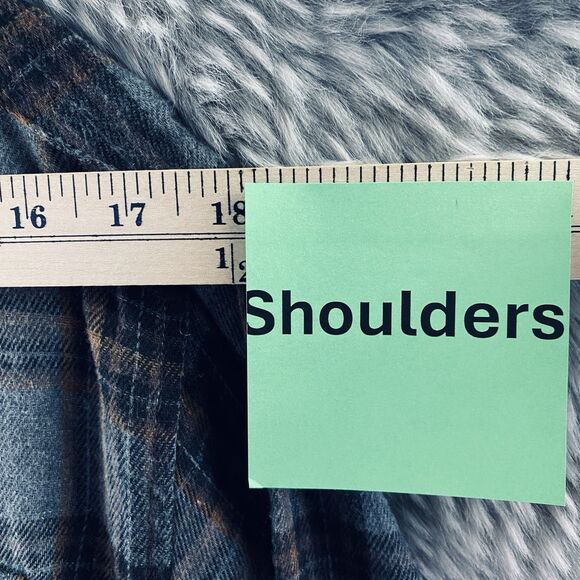 Molokai Surf Co Men's M Medium Blue Black Plaid Flannel Button Up Shirt - Picture 11 of 16